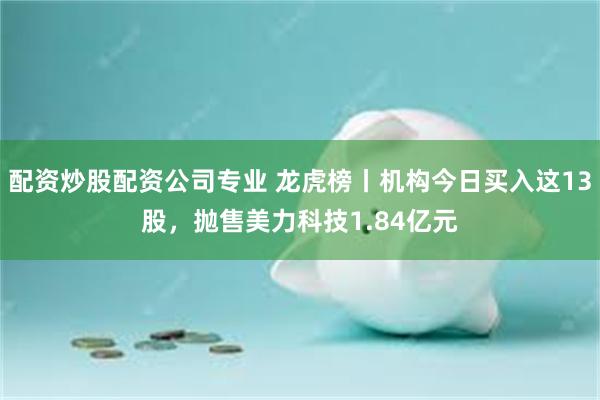 配资炒股配资公司专业 龙虎榜丨机构今日买入这13股，抛售美力科技1.84亿元