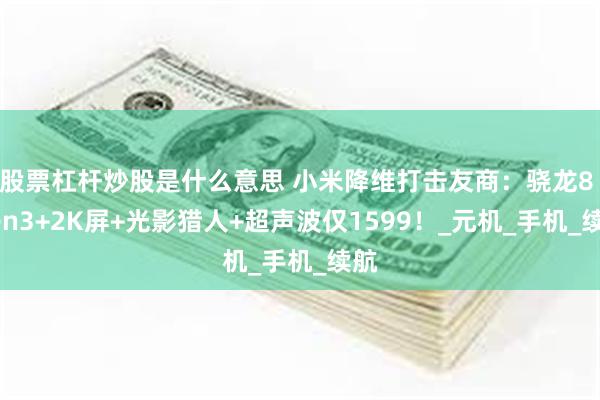 股票杠杆炒股是什么意思 小米降维打击友商：骁龙8 Gen3+2K屏+光影猎人+超声波仅1599！_元机_手机_续航